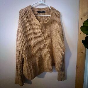 Zara Tan/Light Brown Knit Sweater, Size Small